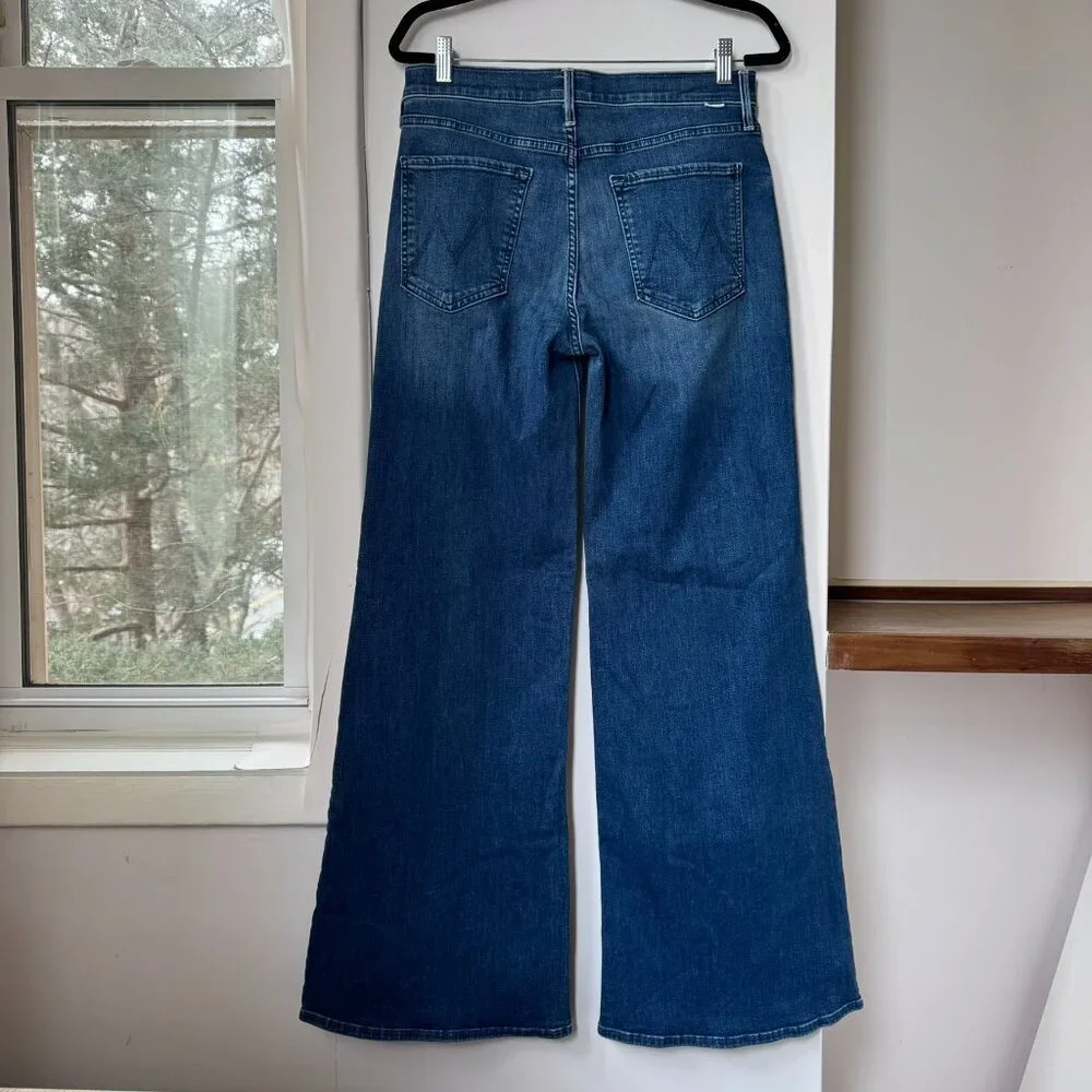 MOTHER The Twister Sneak Wide-Leg Jeans Dark Blue 30